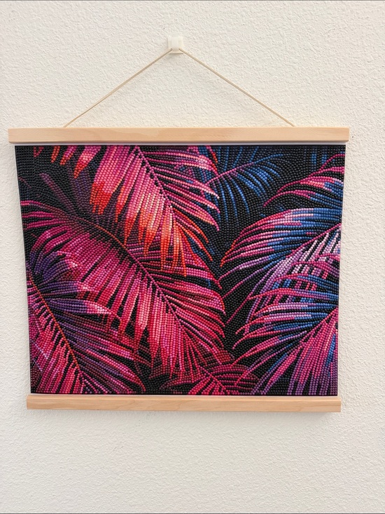 Other - Hand Crafted Colorful Palms Tropical Diamond Art Ready To Hang 11”x 14”